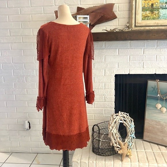 Pretty Angel, Gorgeous Soft Linen Blend Multi-Texture Unique Dress, EUC, Size M - Picture 4 of 9